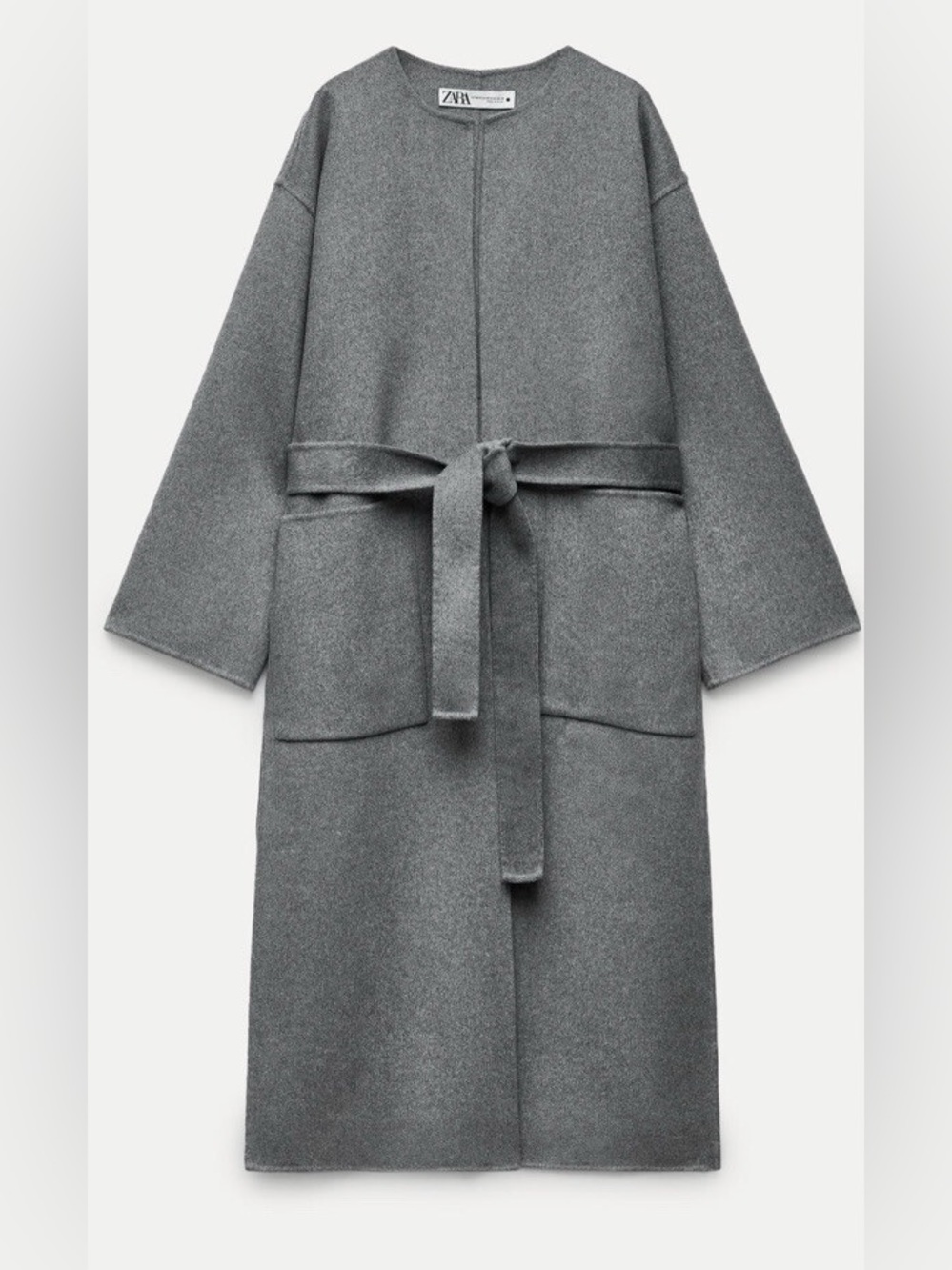 Zara Double Faced Wool Coat Gray